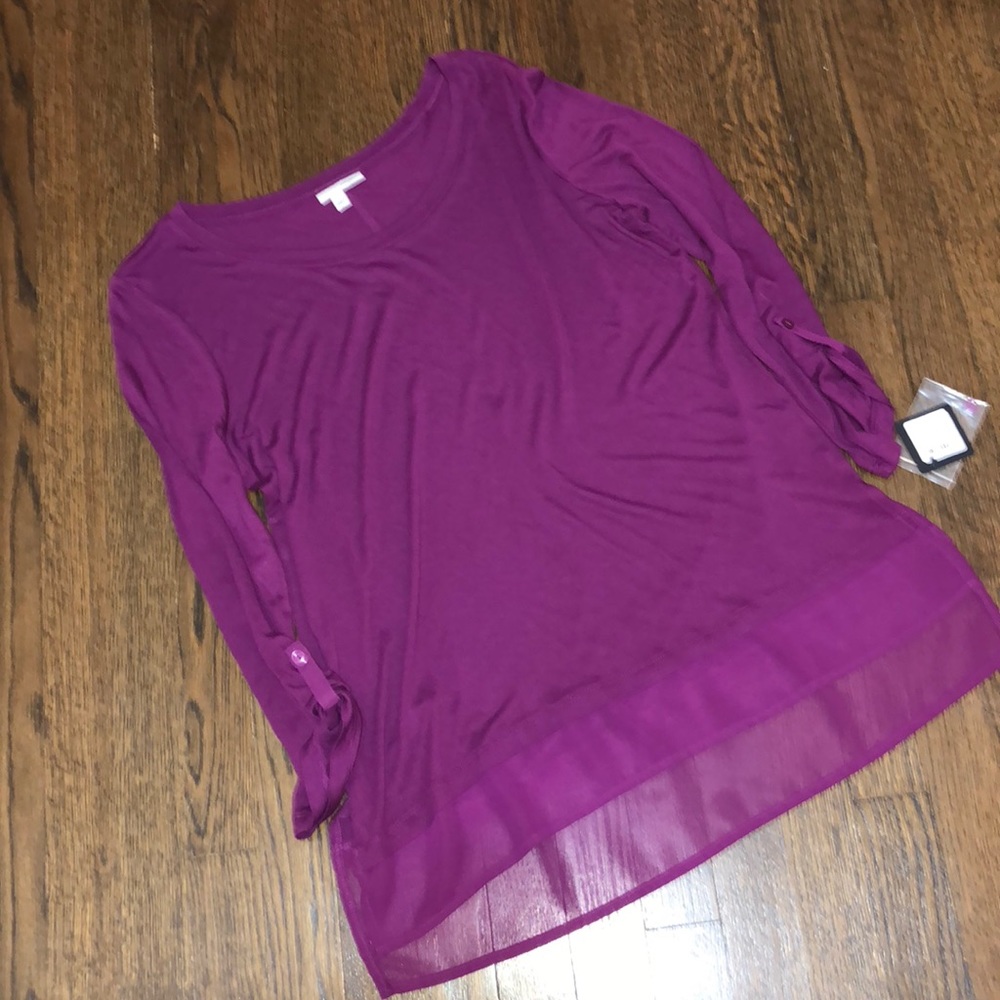 NWT 3/4 Sleeve High Low Halogen Top